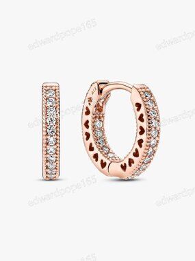 Pavé Heart Hoop Earrings